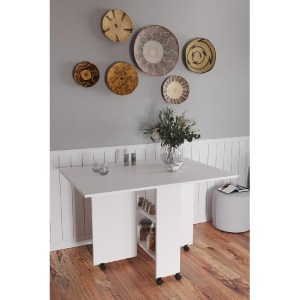 Artelibre - 14870202 ΤΡΑΠΕΖΑΚΙ ΠΤΥΣΣΟΜΕΝΟ ΜΕ ΡΟΔΑΚΙΑ STANLEY ΛΕΥΚΟ ΜΟΡΙΟΣΑΝΙΔΑ 120X80X73CM