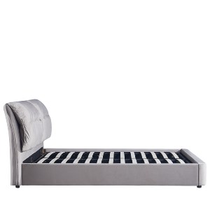 Artelibre - 14920003 ΚΡΕΒΑΤΙ ΔΙΠΛΟ ARTELIBRE ACAENA ΓΚΡΙ ΒΕΛΟΥΔΟ (ΣΤΡΩΜΑ 160X200CM)