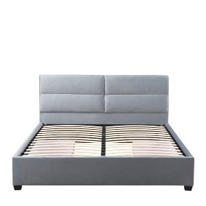 Artelibre - 14920010 ΚΡΕΒΑΤΙ ΔΙΠΛΟ ARTELIBRE PRODREAM ΓΚΡΙ ΥΦΑΣΜΑ 206X169X96CM (ΣΤΡΩΜΑ 160X200CM)