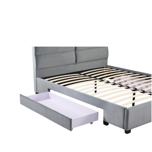 Artelibre - 14920010 ΚΡΕΒΑΤΙ ΔΙΠΛΟ ARTELIBRE PRODREAM ΓΚΡΙ ΥΦΑΣΜΑ 206X169X96CM (ΣΤΡΩΜΑ 160X200CM)