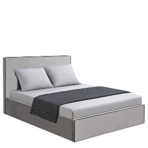 Artelibre - 14920020 ΚΡΕΒΑΤΙ ΥΠΕΡΔΙΠΛΟ ARTELIBRE WICHITA ΓΚΡΙ ΥΦΑΣΜΑ ΓΙΑ ΣΤΡΩΜΑ 160X200CM