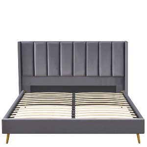 Artelibre - 14920025 ΚΡΕΒΑΤΙ ΥΠΕΡΔΙΠΛΟ ARTELIBRE SEDONA ΓΚΡΙ ΥΦΑΣΜΑ ΓΙΑ ΣΤΡΩΜΑ 160X200CM