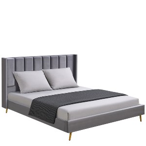 Artelibre - 14920025 ΚΡΕΒΑΤΙ ΥΠΕΡΔΙΠΛΟ ARTELIBRE SEDONA ΓΚΡΙ ΥΦΑΣΜΑ ΓΙΑ ΣΤΡΩΜΑ 160X200CM