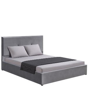 Artelibre - 14920027 ΚΡΕΒΑΤΙ ΥΠΕΡΔΙΠΛΟ ARTELIBRE YUMA ΓΚΡΙ ΥΦΑΣΜΑ ΓΙΑ ΣΤΡΩΜΑ 160X200CM