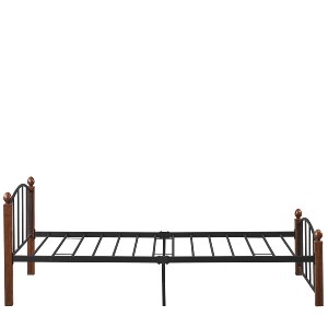 Artelibre - 14920037 ΚΡΕΒΑΤΙ ΜΟΝΟ ARTELIBRE LARAMIE ΜΑΥΡΟ/ΚΑΡΥΔΙ ΜΕΤΑΛΛΟ ΓΙΑ ΣΤΡΩΜΑ 90X200CM