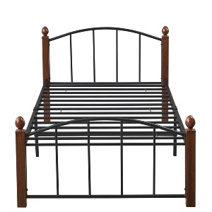 Artelibre - 14920037 ΚΡΕΒΑΤΙ ΜΟΝΟ ARTELIBRE LARAMIE ΜΑΥΡΟ/ΚΑΡΥΔΙ ΜΕΤΑΛΛΟ ΓΙΑ ΣΤΡΩΜΑ 90X200CM