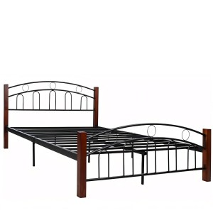 Artelibre - 14930011 ΚΡΕΒΑΤΙ ΔΙΠΛΟ ARTELIBRE JEMINA ΜΑΥΡΟ/ΒΕΛΑΝΙΔΙΑ ΜΕΤΑΛΛΟ/ΞΥΛΟ (ΣΤΡΩΜΑ 150X200CM)