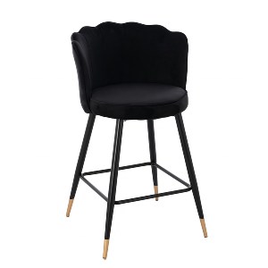 Artelibre - 14960002 ΣΚΑΜΠΟ BAR ARTELIBRE GESELL ΜΕ ΠΛΑΤΗ ΜΑΥΡΟ ΒΕΛΟΥΔΟ/ΜΕΤΑΛΛΟ 50X50X90CM