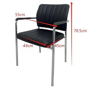 Artelibre - 14960014 ΚΑΡΕΚΛΑ ΕΠΙΣΚΕΠΤΗ PROGUEST ΜΑΥΡΟ/ΧΡΩΜΙΟ PU/ΜΕΤΑΛΛΟ 45X43X78.5CM