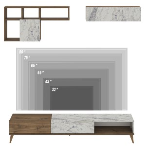 Artelibre - 14970054 ΣΥΝΘΕΤΟ ARTELIBRE ISOLDE ΔΡΥΣ/ΛΕΥΚΟ ΜΑΡΜΑΡΟ ΜΟΡΙΟΣΑΝΙΔΑ/ΜΕΛΑΜΙΝΗ 180X33X41CM