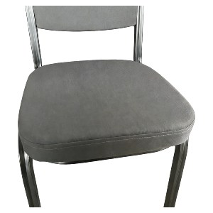 Artelibre - 14980017 ΚΑΡΕΚΛΑ CATERING ARTELIBRE AUREVIA ΓΚΡΙ/ΑΣΗΜΙ ΥΦΑΣΜΑ/ΜΕΤΑΛΛΟ 57X40X93CM
