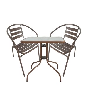 Artelibre - 14990087 ΣΕΤ ΤΡΑΠΕΖΑΡΙΑ ΚΗΠΟΥ MARS ΜΕΤΑΛΛΟ ΚΑΦΕ ΜΕ 2 ΠΟΛΥΘΡΟΝΕΣ 14990087