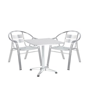 Artelibre - 14990099 ΣΕΤ ΤΡΑΠΕΖΑΡΙΑ ΚΗΠΟΥ ARTELIBRE CALLISTO ΑΛΟΥΜΙΝΙΟ ΑΣΗΜΙ ΜΕ 2 ΠΟΛΥΘΡΟΝΕΣ 14990099