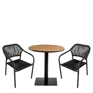 Artelibre - 14990756 ΣΕΤ ΤΡΑΠΕΖΑΡΙΑ ΚΗΠΟΥ ARTELIBRE TENERIFE ΚΑΡΥΔΙ/ΑΝΘΡΑΚΙ POLYWOOD/ΑΛΟΥΜΙΝΙΟ/RATTAN ΜΕ 2 ΠΟΛΥΘΡΟΝΕΣ 14990756