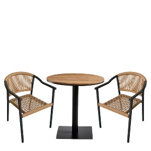 Artelibre - 14990766 ΣΕΤ ΤΡΑΠΕΖΑΡΙΑ ΚΗΠΟΥ ARTELIBRE TENERIFE ΚΑΡΥΔΙ/ΑΝΘΡΑΚΙ/ΦΥΣΙΚΟ POLYWOOD/ΑΛΟΥΜΙΝΙΟ/RATTAN ΜΕ 2 ΠΟΛΥΘΡΟΝΕΣ 14990766