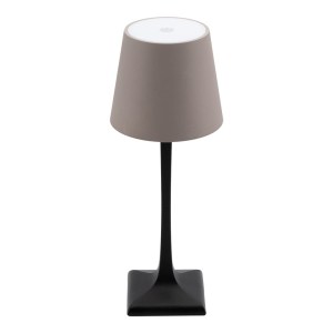 Artelibre - 15290005 ΕΠΙΤΡΑΠΕΖΙΟ ΦΩΤΙΣΤΙΚΟ LED ΦΟΡΗΤΟ MILANO ΜΑΥΡΟ/TAUPE ΑΛΟΥΜΙΝΙΟ/ΜΕΤΑΛΛΟ 11X11X28CM