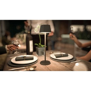 Artelibre - 15290012 ΕΠΙΤΡΑΠΕΖΙΟ ΦΩΤΙΣΤΙΚΟ LED ΦΟΡΗΤΟ GEORGINA ΜΑΥΡΟ ΑΛΟΥΜΙΝΙΟ 11X11X37.7CM