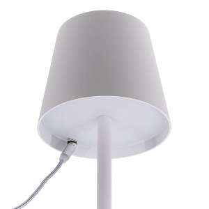 Artelibre - 15290015 ΕΠΙΤΡΑΠΕΖΙΟ ΦΩΤΙΣΤΙΚΟ LED ΦΟΡΗΤΟ FELINE ΛΕΥΚΟ ΑΛΟΥΜΙΝΙΟ 11X11X37.5CM
