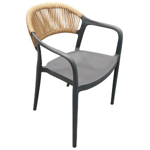 Artelibre - 15300064 ΠΟΛΥΘΡΟΝΑ ΚΗΠΟΥ ARTELIBRE SERAYA ΑΝΘΡΑΚΙ/ΦΥΣΙΚΟ PP/ΣΧΟΙΝΙ 54X56.5X81CM