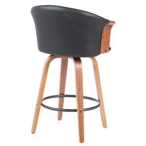 Artelibre - 15330020 ΣΚΑΜΠΟ BAR ARTELIBRE CASSIAN ΜΑΥΡΟ/ΚΑΦΕ ΞΥΛΟ/PU 50X50X103CM