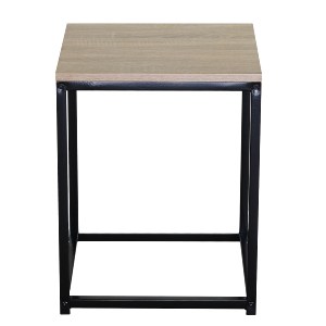 Artelibre - 15340045 ΒΟΗΘΗΤΙΚΟ ΤΡΑΠΕΖΑΚΙ ARTELIBRE QUENLEY ΔΡΥΣ/ΜΑΥΡΟ ΜΟΡΙΟΣΑΝΙΔΑ/ΜΕΤΑΛΛΟ 40X40X50.1CM