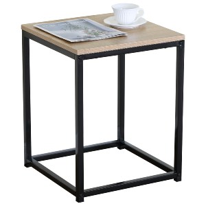 Artelibre - 15340045 ΒΟΗΘΗΤΙΚΟ ΤΡΑΠΕΖΑΚΙ ARTELIBRE QUENLEY ΔΡΥΣ/ΜΑΥΡΟ ΜΟΡΙΟΣΑΝΙΔΑ/ΜΕΤΑΛΛΟ 40X40X50.1CM