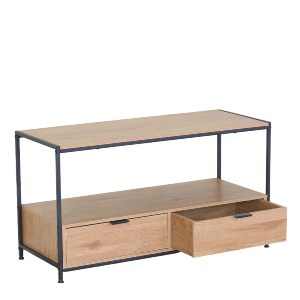 Artelibre - 15340052 ΤΡΑΠΕΖΑΚΙ ΣΑΛΟΝΙΟΥ ARTELIBRE WEXLEY ΔΡΥΣ/ΜΑΥΡΟ ΜΟΡΙΟΣΑΝΙΔΑ/ΜΕΤΑΛΛΟ 100X40X50CM