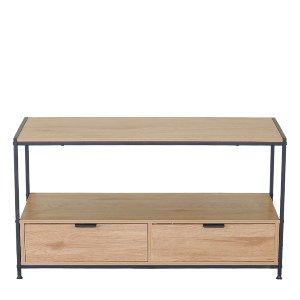 Artelibre - 15340052 ΤΡΑΠΕΖΑΚΙ ΣΑΛΟΝΙΟΥ ARTELIBRE WEXLEY ΔΡΥΣ/ΜΑΥΡΟ ΜΟΡΙΟΣΑΝΙΔΑ/ΜΕΤΑΛΛΟ 100X40X50CM