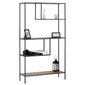 Artelibre - 15340053 ΒΙΒΛΙΟΘΗΚΗ ARTELIBRE YARWOOD ΔΡΥΣ/ΜΑΥΡΟ ΜΟΡΙΟΣΑΝΙΔΑ/ΜΕΤΑΛΛΟ 100X33X178CM