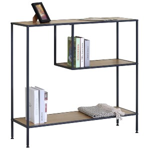 Artelibre - 15340054 ΒΙΒΛΙΟΘΗΚΗ ARTELIBRE YARWOOD ΔΡΥΣ/ΜΑΥΡΟ ΜΟΡΙΟΣΑΝΙΔΑ/ΜΕΤΑΛΛΟ 100X33X96CM