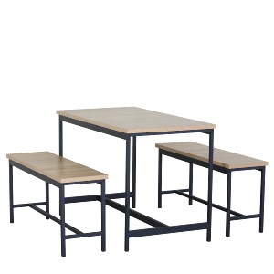 Artelibre - 15340057 ΣΕΤ ΤΡΑΠΕΖΑΡΙΑ (2+1) ARTELIBRE CARRISTON ΔΡΥΣ/ΜΑΥΡΟ ΜΟΡΙΟΣΑΝΙΔΑ/ΜΕΤΑΛΛΟ 110X60X75CM