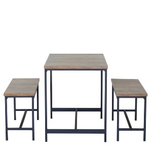 Artelibre - 15340058 ΣΕΤ ΤΡΑΠΕΖΑΡΙΑ (2+1) ARTELIBRE DRAYCOTT ΚΑΦΕ/ΜΑΥΡΟ ΜΟΡΙΟΣΑΝΙΔΑ/ΜΕΤΑΛΛΟ 110X60X75CM