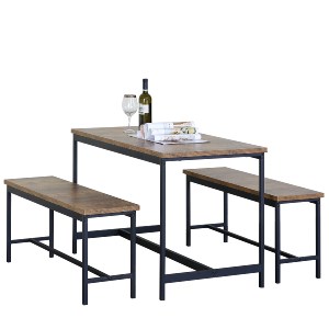 Artelibre - 15340058 ΣΕΤ ΤΡΑΠΕΖΑΡΙΑ (2+1) ARTELIBRE DRAYCOTT ΚΑΦΕ/ΜΑΥΡΟ ΜΟΡΙΟΣΑΝΙΔΑ/ΜΕΤΑΛΛΟ 110X60X75CM