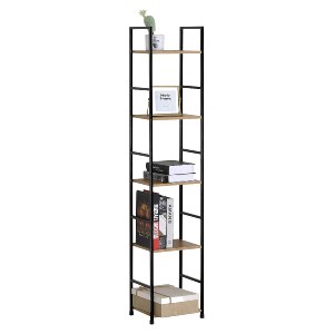 Artelibre - 15340077 ΡΑΦΙΕΡΑ ARTELIBRE MELDEN ΜΕ 5 ΡΑΦΙΑ ΔΡΥΣ/ΜΑΥΡΟ ΜΟΡΙΟΣΑΝΙΔΑ/ΜΕΤΑΛΛΟ 29.1X23.5X144CM