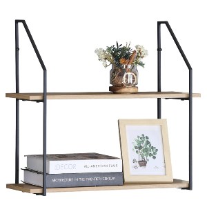 Artelibre - 15340087 ΡΑΦΙΕΡΑ ΤΟΙΧΟΥ ARTELIBRE OLVAN ΔΡΥΣ/ΜΑΥΡΟ MDF/ΜΕΤΑΛΛΟ 65X20X52CM