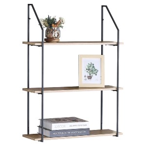 Artelibre - 15340088 ΡΑΦΙΕΡΑ ΤΟΙΧΟΥ ARTELIBRE OLVAN ΔΡΥΣ/ΜΑΥΡΟ MDF/ΜΕΤΑΛΛΟ 65X20X80CM