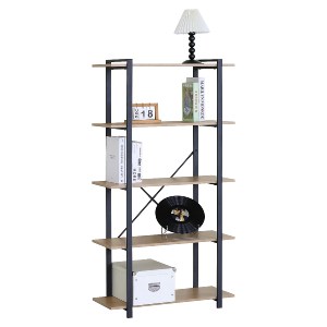 Artelibre - 15340096 ΡΑΦΙΕΡΑ ARTELIBRE BRAVIO ΜΕ 5 ΡΑΦΙΑ ΔΡΥΣ/ΜΑΥΡΟ ΜΟΡΙΟΣΑΝΙΔΑ/ΜΕΤΑΛΛΟ 80X34X150CM