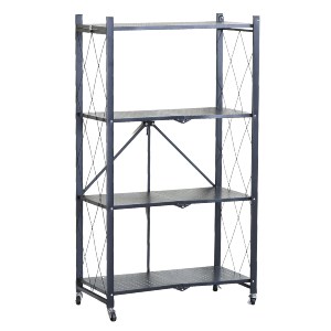 Artelibre - 15340112 ΡΑΦΙΕΡΑ ARTELIBRE ROLTINI ΠΤΥΣΣΟΜΕΝΗ ΤΡΟΧΗΛΑΤΗ ΜΕ 4 ΡΑΦΙΑ ΜΑΥΡΟ ΜΕΤΑΛΛΟ 70X34X127CM