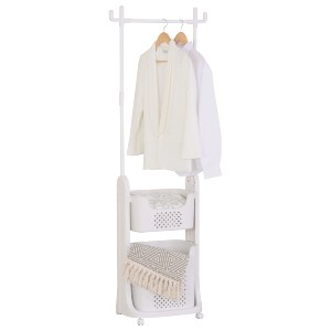 Artelibre - 15340120 ΚΡΕΜΑΣΤΡΑ ARTELIBRE LAVIA ΜΕ 2 ΡΑΦΙΑ ΛΕΥΚΟ ΠΛΑΣΤΙΚΟ/ΜΕΤΑΛΛΟ 45X34.5X162CM