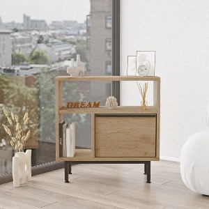 Artelibre - 15350008 ΒΟΗΘΗΤΙΚΟ ΤΡΑΠΕΖΑΚΙ ARTELIBRE SHALDON ΦΥΣΙΚΟ ΜΟΡΙΟΣΑΝΙΔΑ/ΜΕΤΑΛΛΟ 25.5X60X60CM