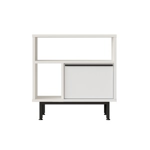 Artelibre - 15350009 ΒΟΗΘΗΤΙΚΟ ΤΡΑΠΕΖΑΚΙ ARTELIBRE SHALDON ΛΕΥΚΟ ΜΟΡΙΟΣΑΝΙΔΑ/ΜΕΤΑΛΛΟ 25.5X60X60CM