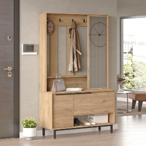 Artelibre - 15350012 ΕΠΙΠΛΟ ΕΙΣΟΔΟΥ ARTELIBRE LAXFIELD ΦΥΣΙΚΟ ΜΟΡΙΟΣΑΝΙΔΑ/ΜΕΤΑΛΛΟ 35.5X112.2X178.2CM