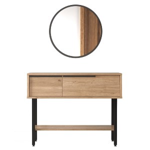 Artelibre - 15350014 ΚΟΝΣΟΛΑ ARTELIBRE NORFOLK ΦΥΣΙΚΟ/ΜΑΥΡΟ ΜΟΡΙΟΣΑΝΙΔΑ/ΜΕΤΑΛΛΟ/ΓΥΑΛΙ 29.5X100X76CM