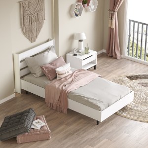 Artelibre - 15350017 ΚΡΕΒΑΤΙ ARTELIBRE SUFFOLK ΛΕΥΚΟ ΜΟΡΙΟΣΑΝΙΔΑ/ΜΕΤΑΛΛΟ 108.5X205.6X86CM