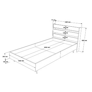 Artelibre - 15350017 ΚΡΕΒΑΤΙ ARTELIBRE SUFFOLK ΛΕΥΚΟ ΜΟΡΙΟΣΑΝΙΔΑ/ΜΕΤΑΛΛΟ 108.5X205.6X86CM