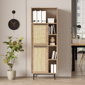 Artelibre - 15350023 ΒΙΒΛΙΟΘΗΚΗ ARTELIBRE CORNWALL ΦΥΣΙΚΟ ΜΟΡΙΟΣΑΝΙΔΑ/ΜΕΤΑΛΛΟ 35.5X60X161.6CM