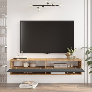 Artelibre - 15350038 ΕΠΙΠΛΟ ΤΗΛΕΟΡΑΣΗΣ ARTELIBRE SOLVA ΠΕΥΚΟ/ΑΝΘΡΑΚΙ ΜΟΡΙΟΣΑΝΙΔΑ 140X31.6X29.6CM