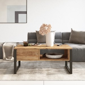 Artelibre - 15350052 ΤΡΑΠΕΖΑΚΙ ΣΑΛΟΝΙΟΥ ARTELIBRE ALPERTON ΦΥΣΙΚΟ ΜΟΡΙΟΣΑΝΙΔΑ/ΜΕΤΑΛΛΟ 100X59.7X44.4CM