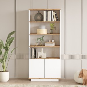 Artelibre - 15350063 ΒΙΒΛΙΟΘΗΚΗ ARTELIBRE BELMONT ΠΕΥΚΟ/ΛΕΥΚΟ ΜΟΡΙΟΣΑΝΙΔΑ 75.5X26.8X168.3CM