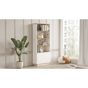 Artelibre - 15350063 ΒΙΒΛΙΟΘΗΚΗ ARTELIBRE BELMONT ΠΕΥΚΟ/ΛΕΥΚΟ ΜΟΡΙΟΣΑΝΙΔΑ 75.5X26.8X168.3CM